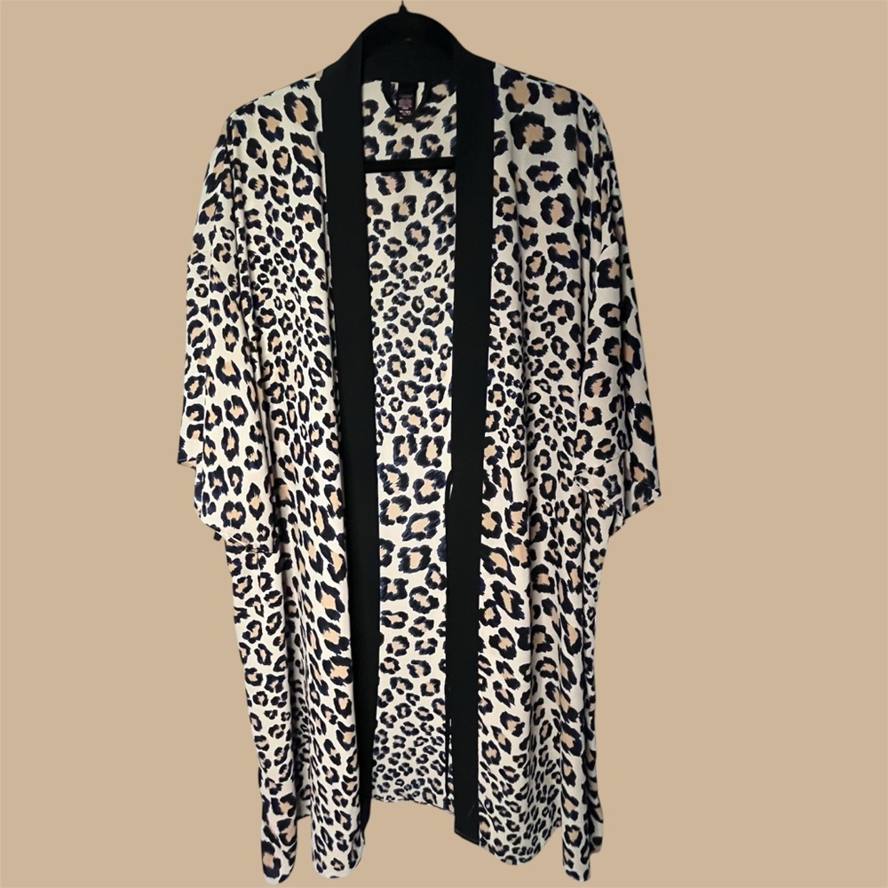 Victoria's Secret Animal Print Kimono with Black Trim